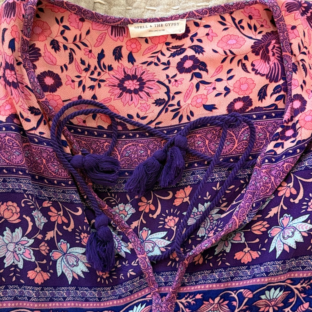 Spell 🦄💧 Folk Town Boho Midi Dress - Picture 5 of 9